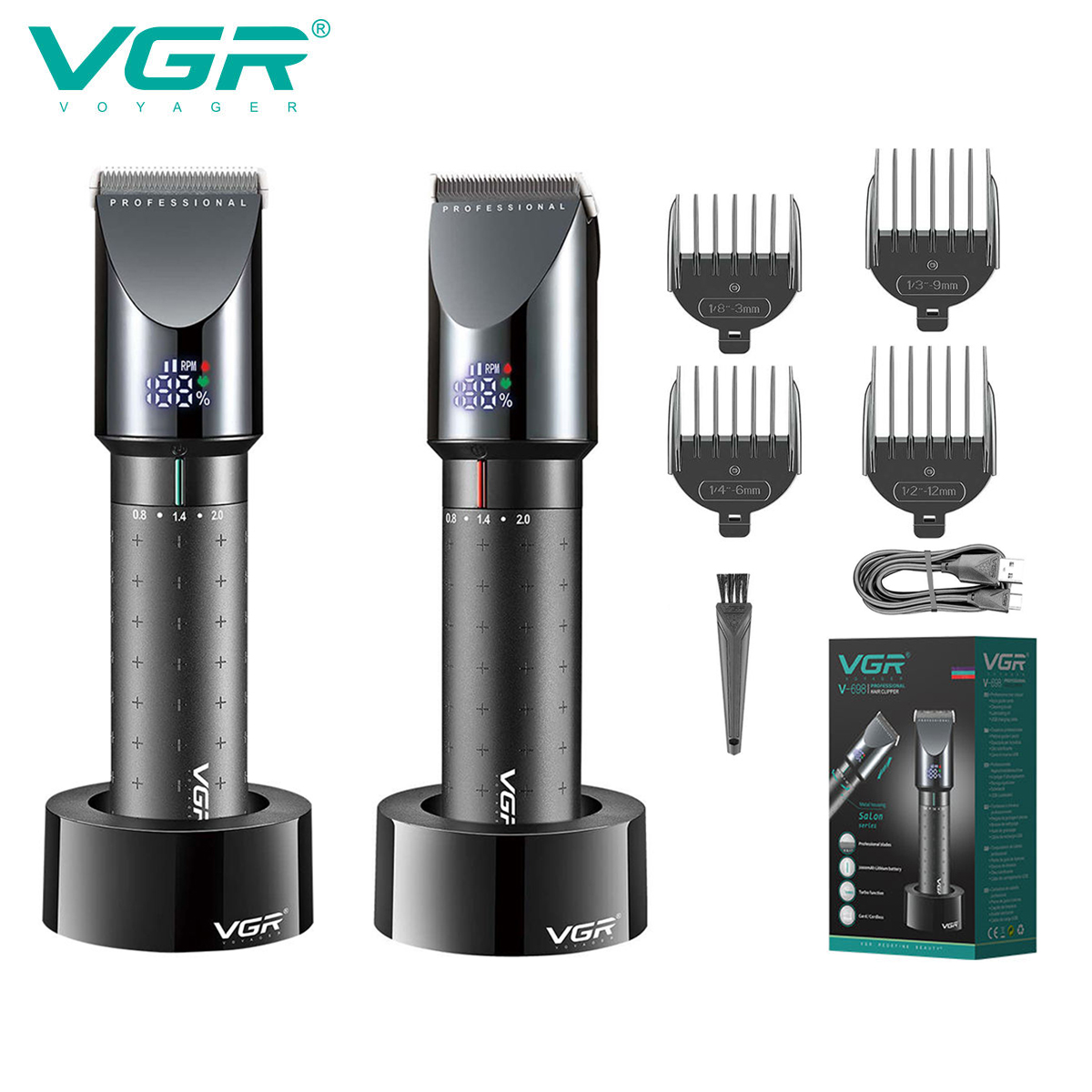 Electric Shaver Rotary - VGR 698 High-End-Haarschneider, Tiefenreinigungs-Haarschneider, multifunktionale Herren-Haarentfernungssalon-Schnitzerei,