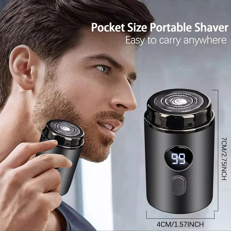 Electric Shaver Rotary - Elektrischer Mini-Rasierer für Männer, wiederaufladbar, mit
