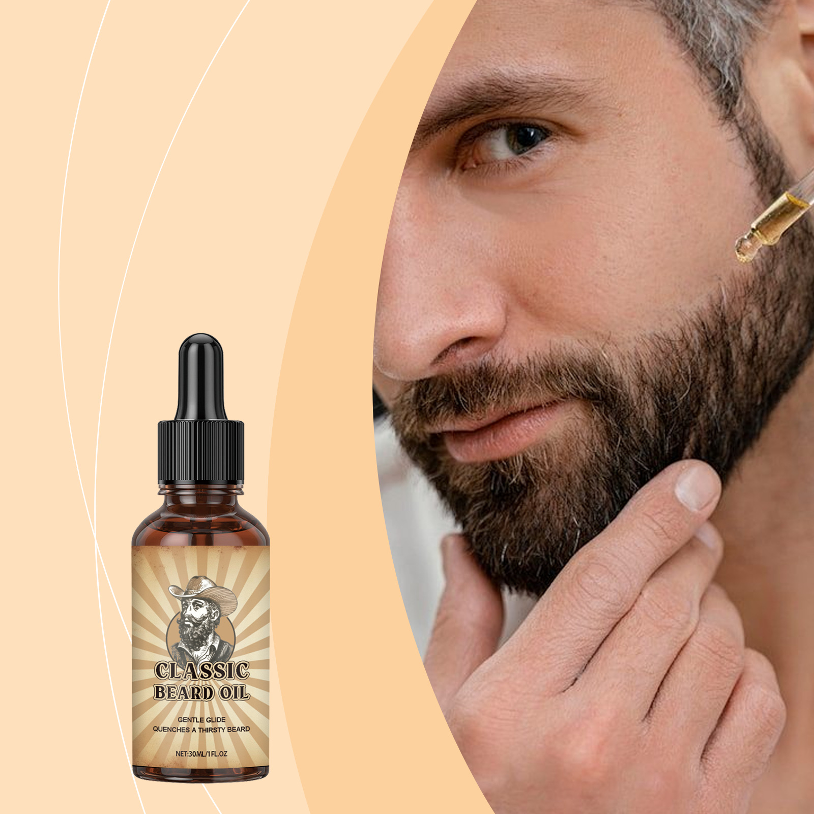 Beard Oil - Bartwachstumspflege, ätherisches Öl, verbessert die Gleitkontrolle,